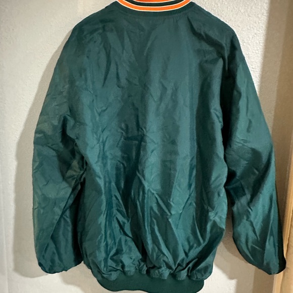 Vintage Miami  Florida Hurricanes patched   reversible jacket size L nwot - Picture 7 of 11